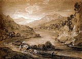 Thomas Gainsborough Mountainous Landscape With Cart And Figures painting
